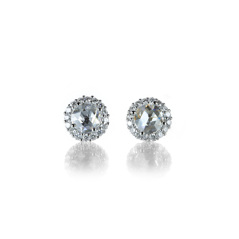 Paul Morelli Rose Cut Diamond Halo Stud Earrings | Quadrum Gallery