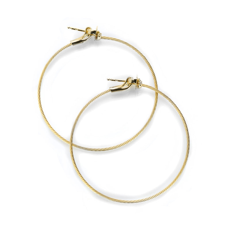 Paul Morelli Yellow Gold Wire Hoop Earrings | Quadrum Gallery