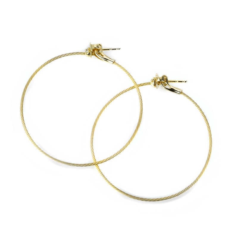 Paul Morelli 1.8mm Wire Hoop Earrings with Diamonds | Quadrum Gallery