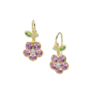 Paul Morelli Small Pink Sapphire Wild Child Flower Earrings | Quadrum Gallery