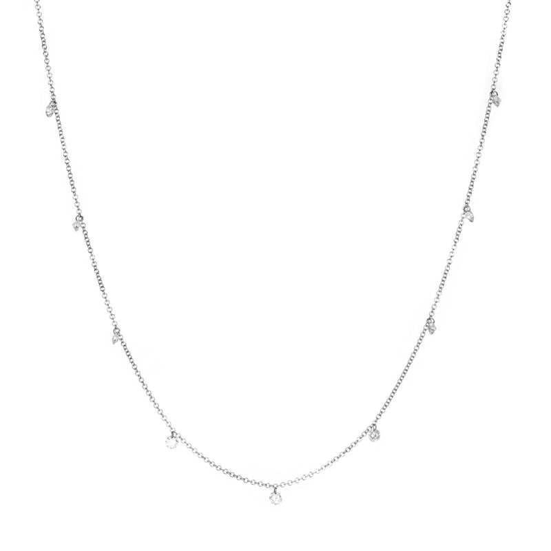 Paul Morelli 9 Stone White Gold Diamond Floating Necklace | Quadrum Gallery