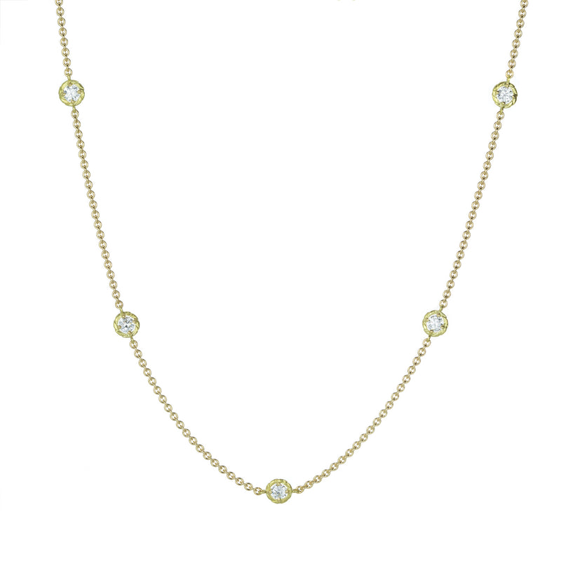 Paul Morelli 18k Station Necklace with 9 Round Diamonds | Quadrum Gallery