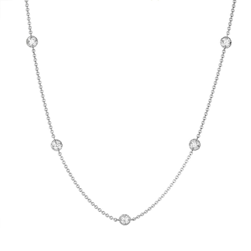 Paul Morelli White Gold 9 Diamond Station Necklace | Quadrum Gallery