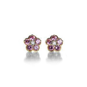 Paul Morelli Pink Sapphire Wild Child Studs with Diamond Center | Quadrum Gallery