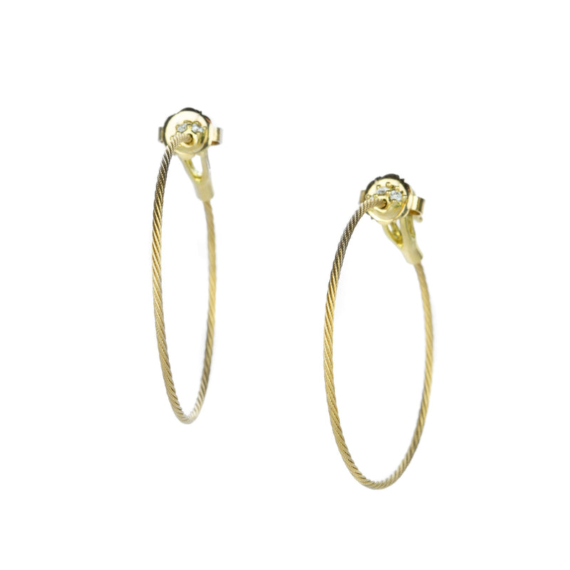 Paul Morelli Wire Hoop Earrings with Diamond Clusters | Quadrum Gallery