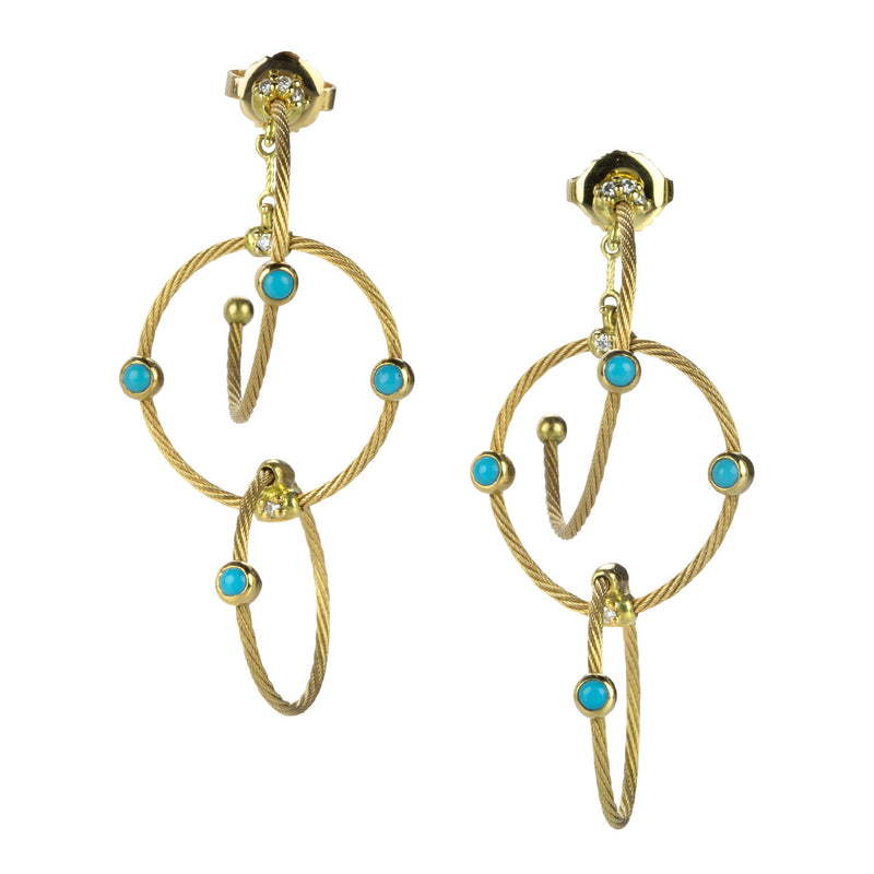 Paul Morelli Medium Turquoise and Diamond Rain Chain Earrings | Quadrum Gallery