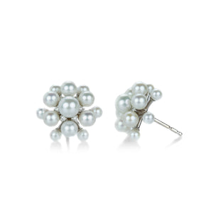 Paul Morelli Pearl and Diamond White Gold Orbit Studs | Quadrum Gallery