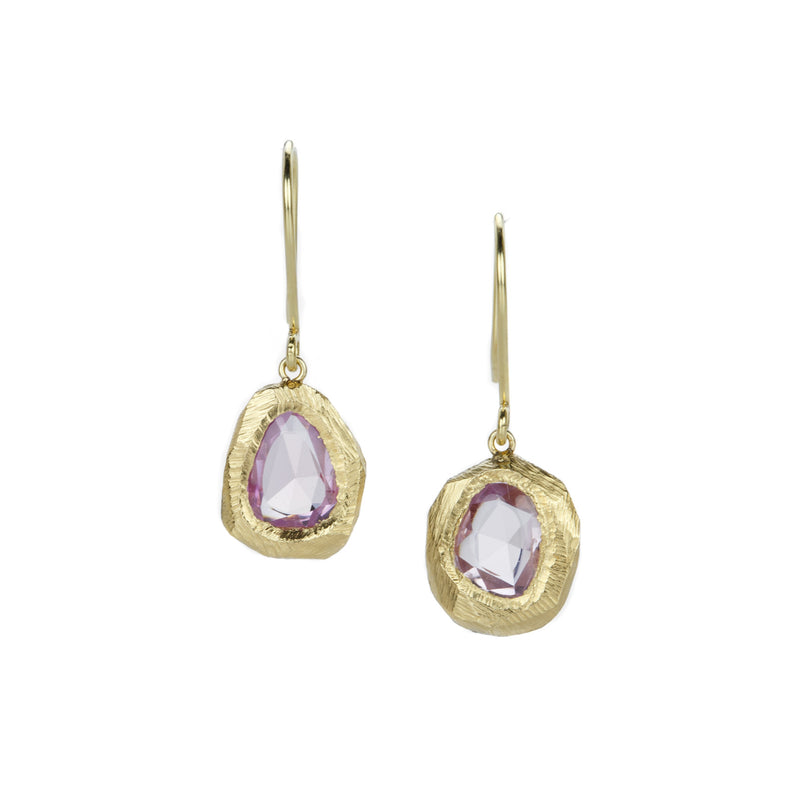 Page Sargisson Rose Cut Lilac Pink Sapphire Drop Earrings | Quadrum Gallery