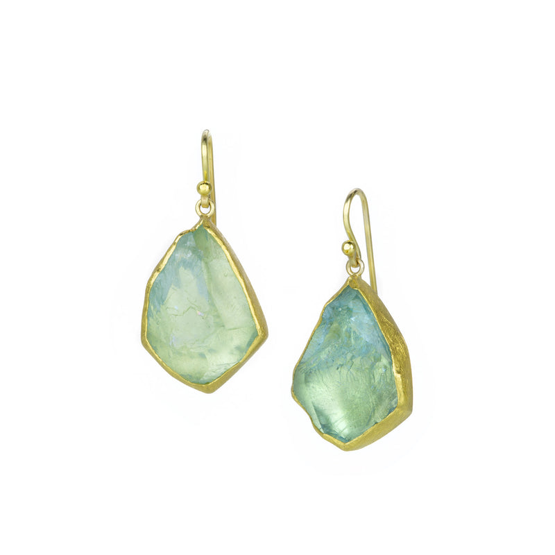 Petra Class Rough Cut Aquamarine Crystal Drop Earrings | Quadrum Gallery