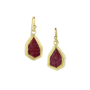 Petra Class Rough Ruby Slice Drop Earrings | Quadrum Gallery