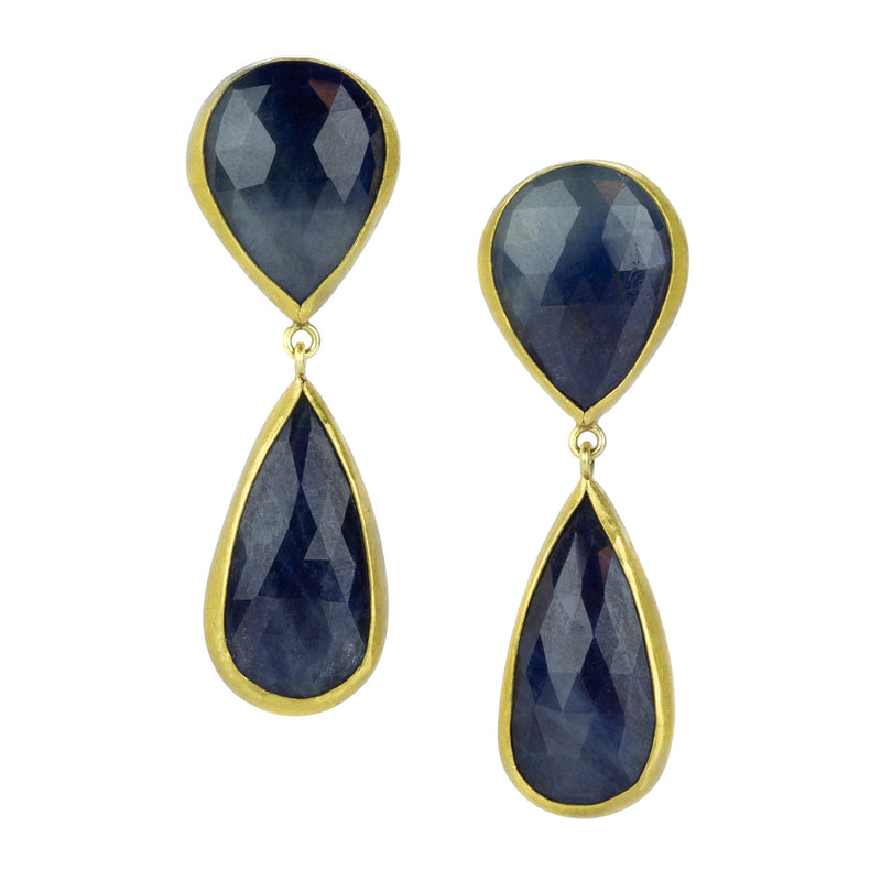 Petra Class Double Dark Blue Sapphire Drop Earrings | Quadrum Gallery