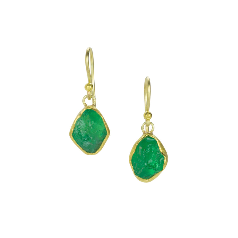 Petra Class Rough Cut Emerald Drop Earrings | Quadrum Gallery