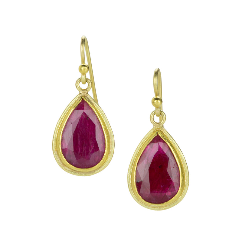 Petra Class Faceted Teardrop Ruby Drop Earrings | Quadrum Gallery