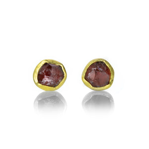 Petra Class Rough Cut Garnet Studs | Quadrum Gallery