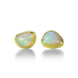 Petra Class Ethiopian Opal Pebble Studs | Quadrum Gallery