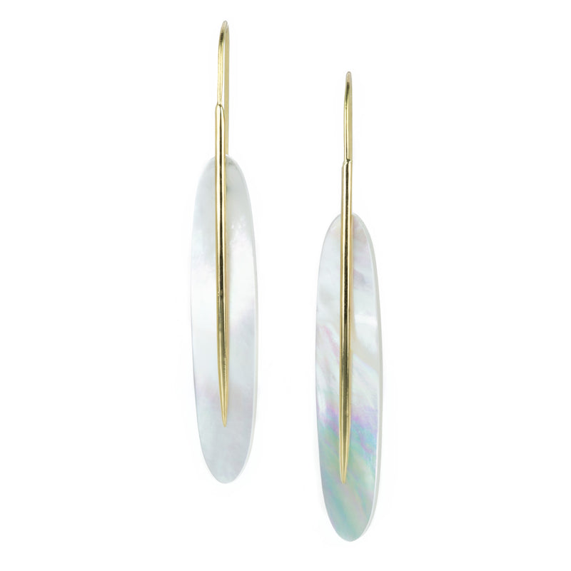 Rachel Atherley Large White Mother of Pearl Feather Earrings | Quadrum Gallery