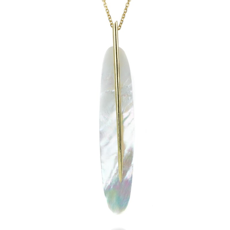 Rachel Atherley Mother of Pearl Feather Pendant Necklace | Quadrum Gallery
