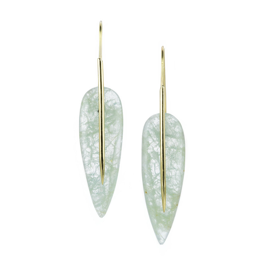 Rachel Atherley Aquamarine Feather Earrings | Quadrum Gallery