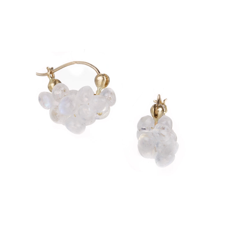 Rachel Atherley Rainbow Moonstone Cloud Huggie Earrings | Quadrum Gallery