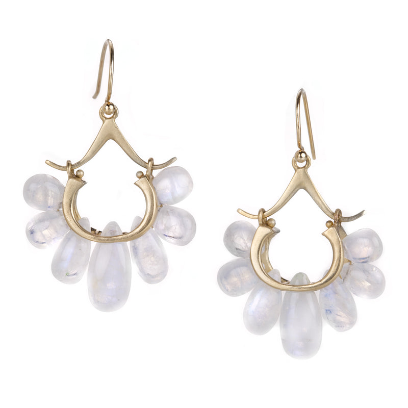 Rachel Atherley Small Rainbow Moonstone Peacock Earrings | Quadrum Gallery