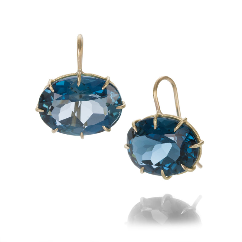 Rosanne Pugliese Horizontal Oval London Blue Topaz Earrings | Quadrum Gallery