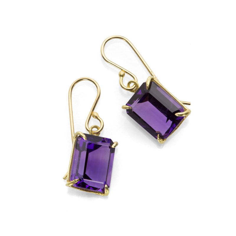 Rosanne Pugliese Emerald Cut Violet Amethyst Earrings | Quadrum Gallery