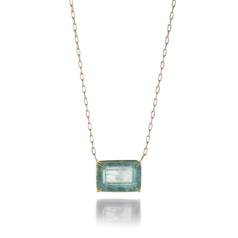 Rosanne Pugliese Blue Green Aquamarine Cube Pendant Necklace | Quadrum Gallery