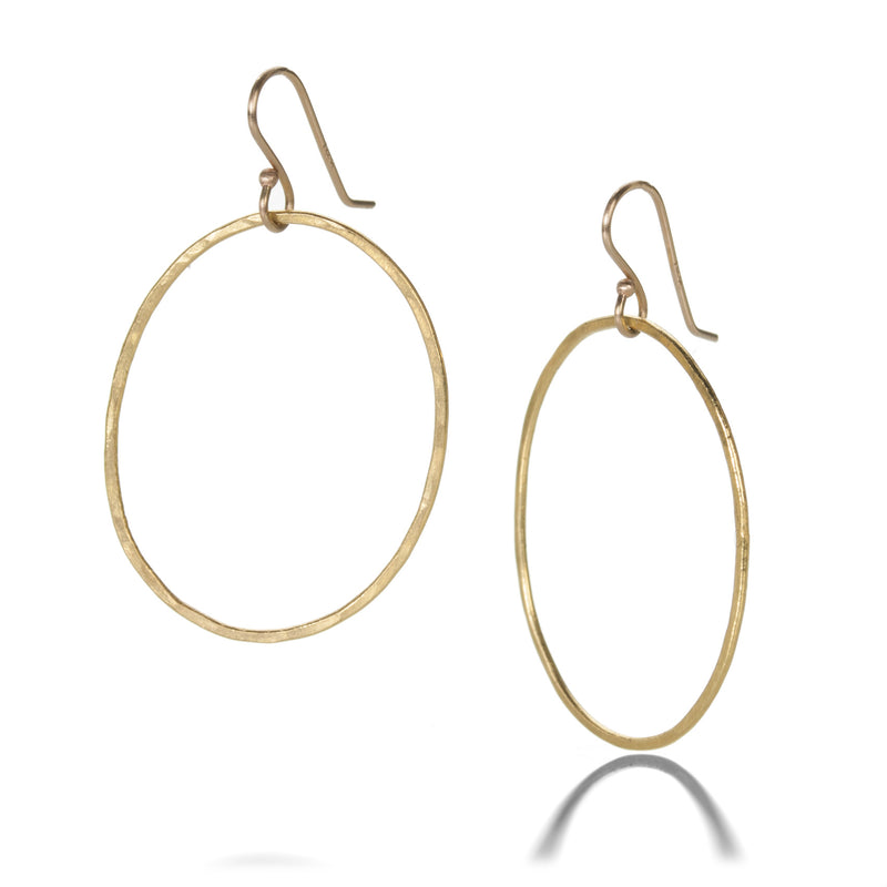Rosanne Pugliese Large Gold Oval Hoop Drop Earrings | Quadrum Gallery