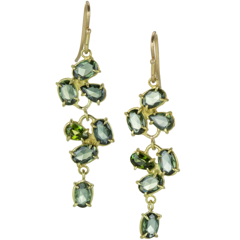 Rosanne Pugliese Green Sapphire Double Florette Earrings | Quadrum Gallery
