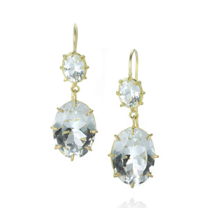 Rosanne Pugliese Double White Topaz Drop Earrings | Quadrum Gallery