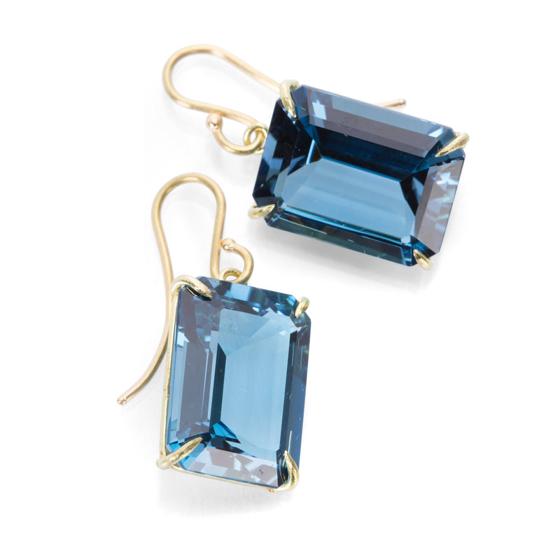 Rosanne Pugliese Medium Emerald Cut London Blue Topaz Earrings | Quadrum Gallery