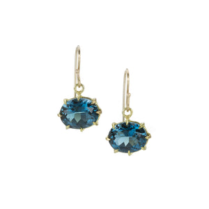 Rosanne Pugliese Small Oval London Blue Topaz Earrings | Quadrum Gallery