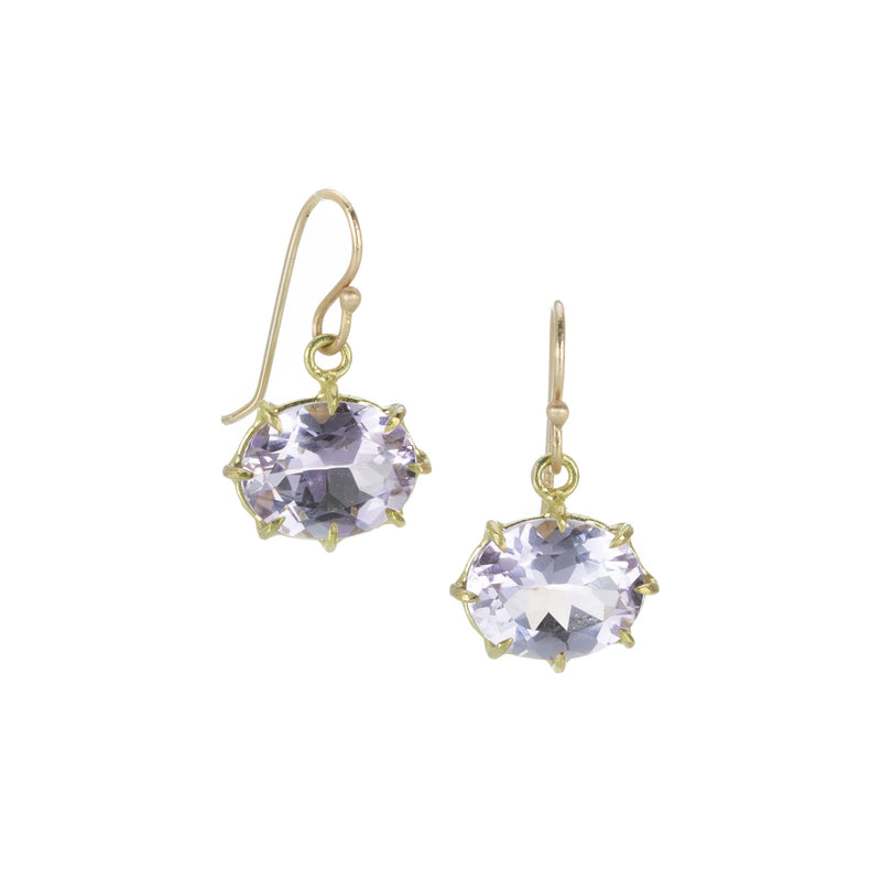 Rosanne Pugliese Oval Rose Lavender Amethyst Drop Earrings | Quadrum Gallery