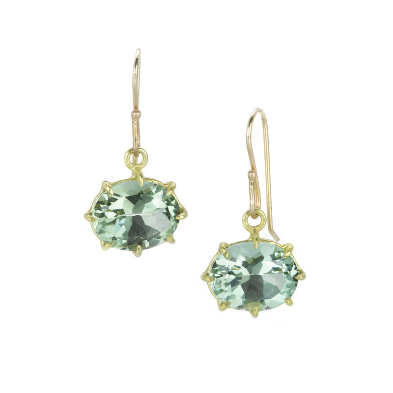 Rosanne Pugliese Small Oval Green Amethyst Drop Earrings | Quadrum Gallery