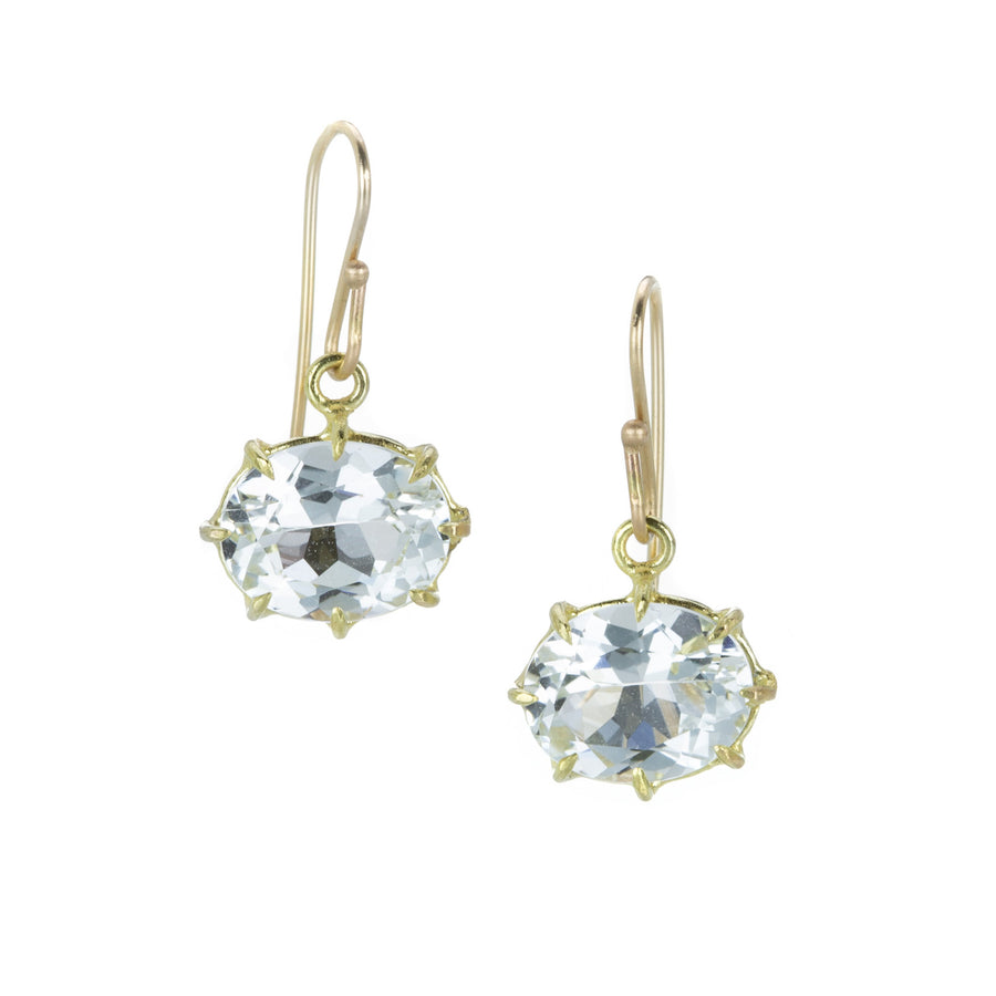 Rosanne Pugliese Small Oval White Topaz Drop Earrings | Quadrum Gallery