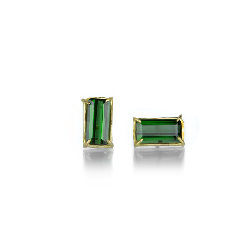 Rosanne Pugliese Emerald Cut Green Tourmaline Studs | Quadrum Gallery