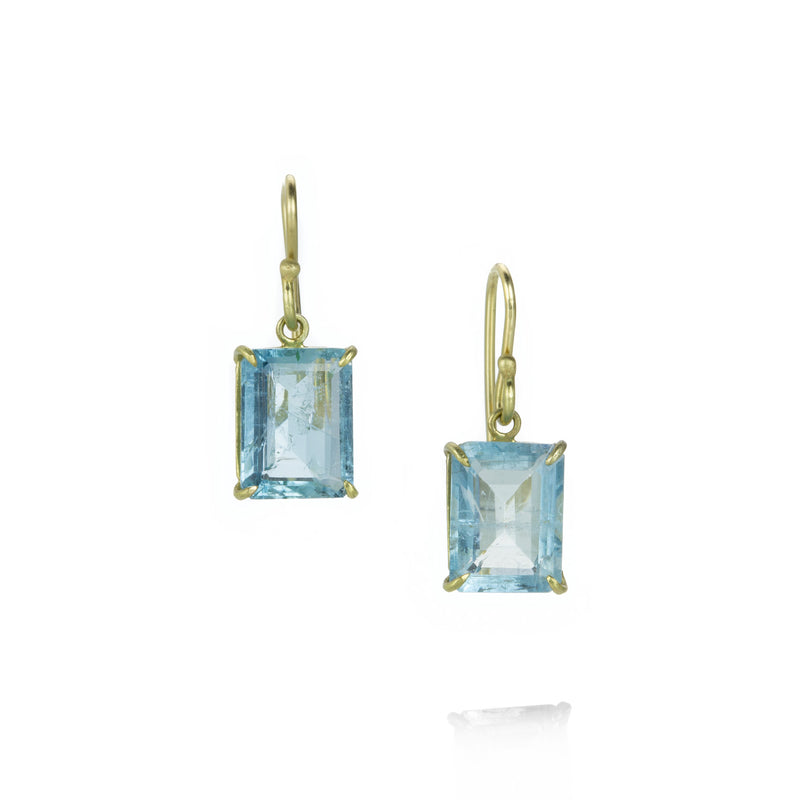 Rosanne Pugliese 18k Emerald Cut Aquamarine Earrings | Quadrum Gallery