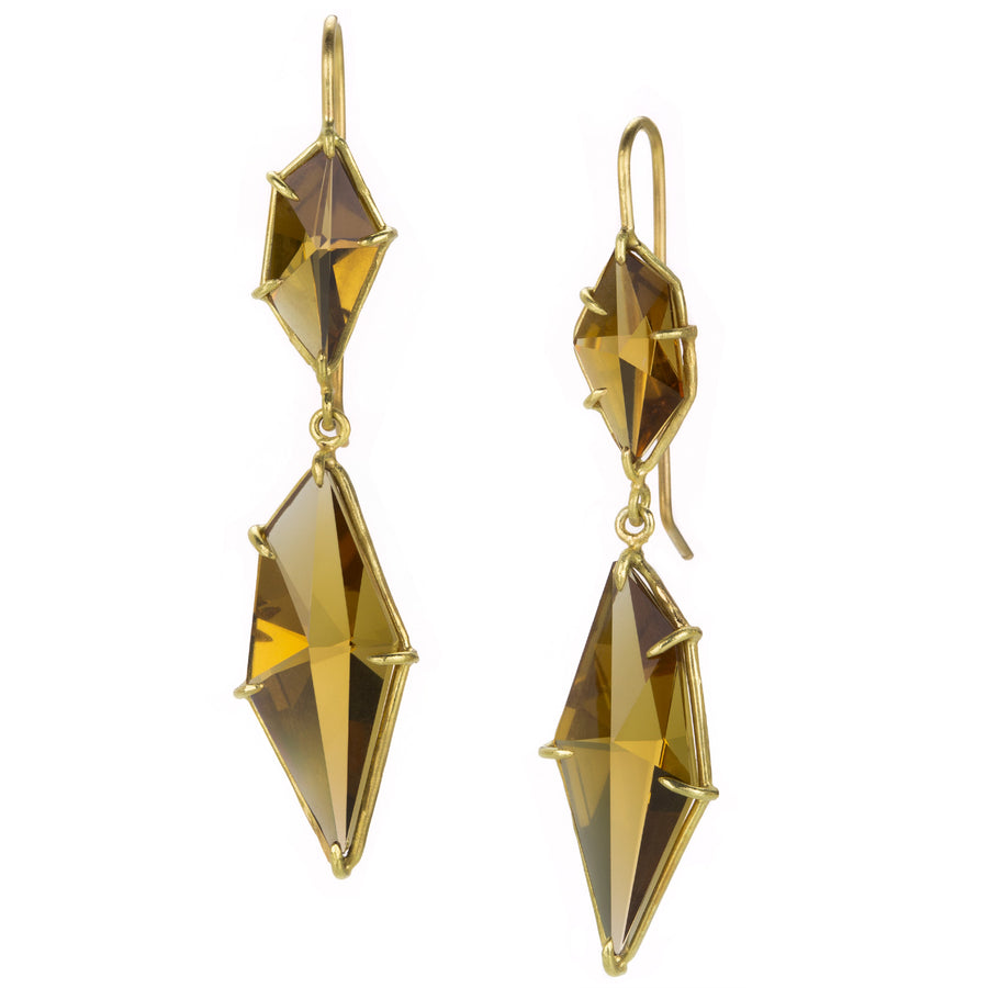 Rosanne Pugliese Cinnamon Citrine Double Drop Geometric Earrings | Quadrum Gallery