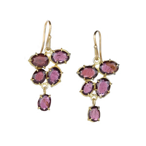 Rosanne Pugliese Mini Florette Garnet Drop Earrings | Quadrum Gallery