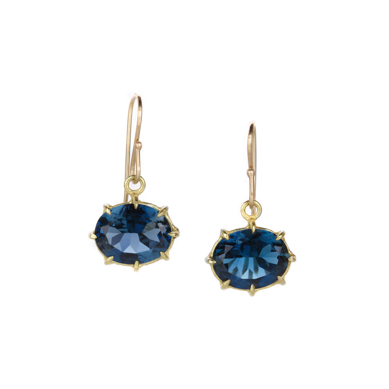 Rosanne Pugliese Small Oval London Blue Topaz Drop Earrings | Quadrum Gallery