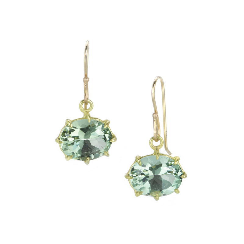 Rosanne Pugliese Small Faceted Green Amethyst Oval Drop Earrings | Quadrum Gallery