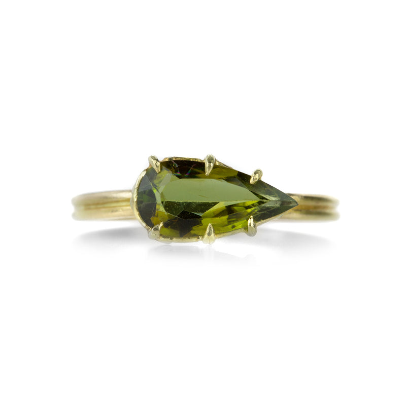 Rosanne Pugliese 18k Teardrop Green Tourmaline Ring | Quadrum Gallery