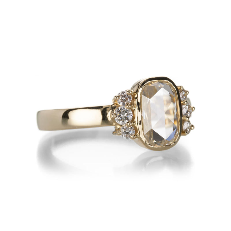 Sethi Couture White Oval Rose Cut Diamond Ring | Quadrum Gallery