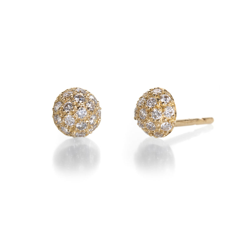 Sethi Couture 1/2 Ball Stud Earrings with Diamonds | Quadrum Gallery