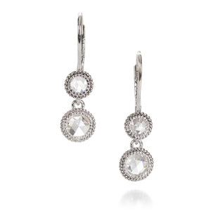 Sethi Couture Double Drop Rose Cut Diamond Earrings | Quadrum Gallery