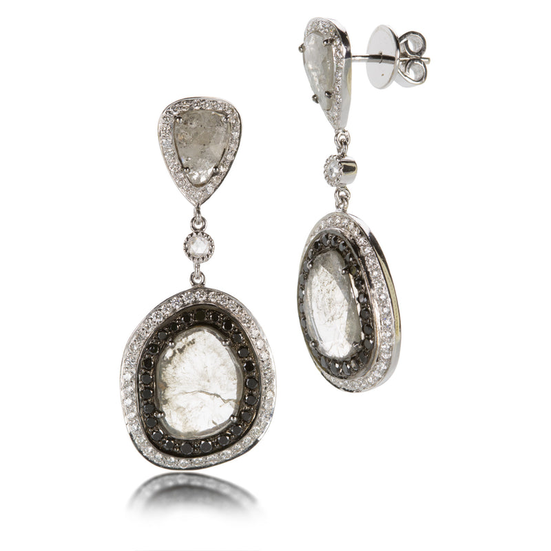 Sethi Couture Gray Diamond Slice Earrings | Quadrum Gallery