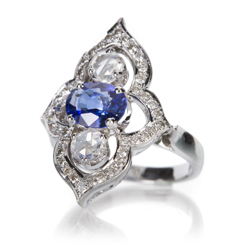 Sethi Couture Sapphire and Rose Cut Diamond Ring  | Quadrum Gallery