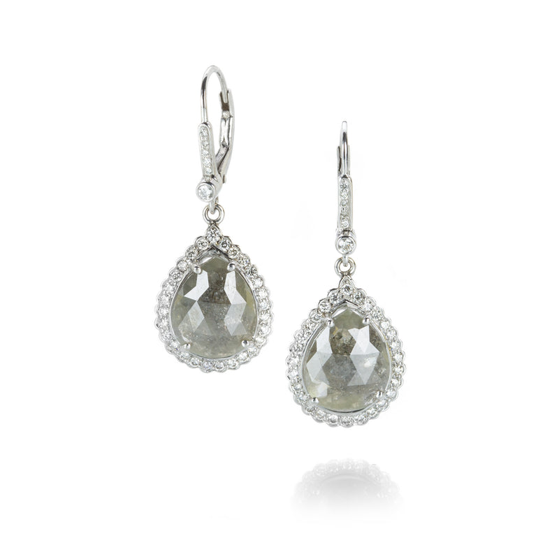 Sethi Couture Teardrop Opaque Gray Diamond Drop Earrings | Quadrum Gallery