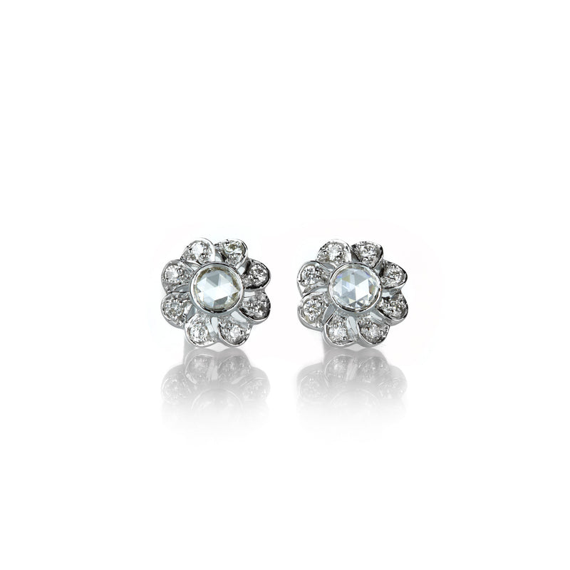 Sethi Couture Rose Cut Diamond Floral Studs | Quadrum Gallery