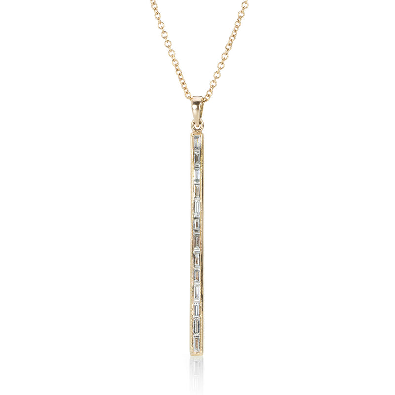 Sethi Couture White Diamond Baguette Bar Necklace | Quadrum Gallery